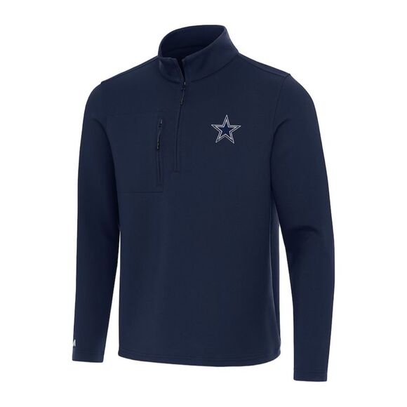 Dallas Cowboys Antigua Navy Tribute Quarter-Zip Lightweight Pullover M - Picture 2 of 7